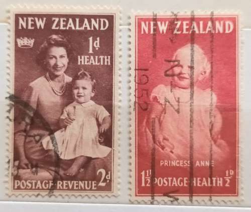 New Zealand 1950 and 1952 Health Issues 2 Used Hinged stamps