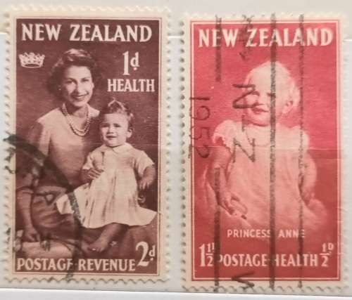 New Zealand 1950 and 1952 Health Issues 2 Used Hinged stamps