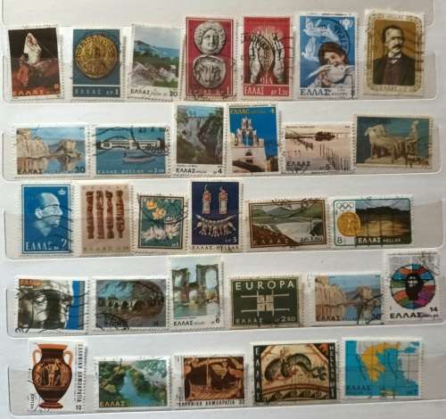 Greece - Mixed Lot of 30 Used (some Hinged) stamps