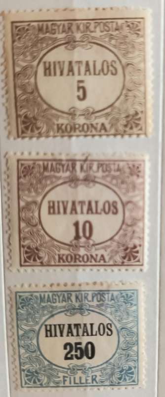 Hungary - 1921 - On service - 3 Unused Hinged stamps