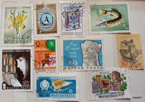 Hungary - Mixed Lot of 10 Used stamps (some Hinged)