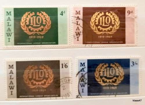 Malawi - 1969 - 50th Anniv ILO International Labour Organisation - Set of 4 Used stamps