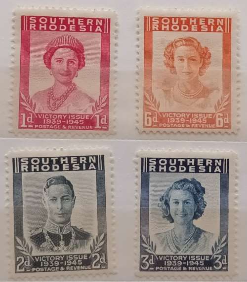 Southern Rhodesia - 1947 - Victory Issue - Set of 4 Unused Hinged stamps