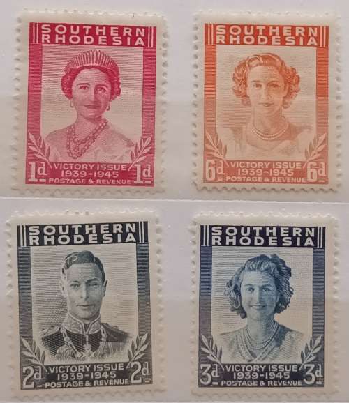 Southern Rhodesia - 1947 - Victory Issue - Set of 4 Unused Hinged stamps