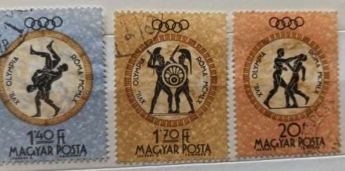 Hungary - 1960 - Olympic games Rome - 3 Used Hinged stamps
