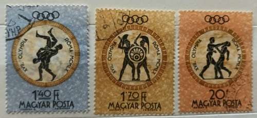 Hungary - 1960 - Olympic games Rome - 3 Used Hinged stamps