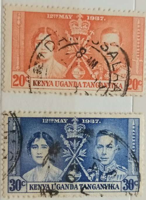 KUT - 1937 - George VI - Coronation - 2 Used Hinged stamps