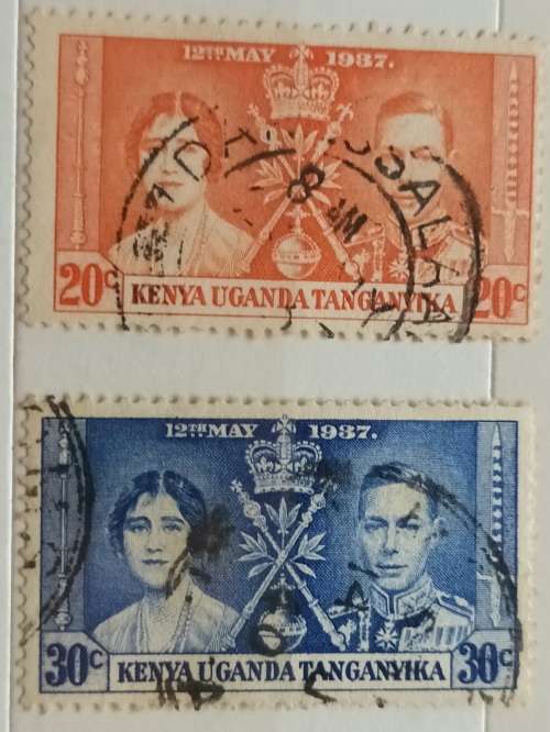 KUT - 1937 - George VI - Coronation - 2 Used Hinged stamps