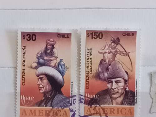 Chile - 1989 -  Indigenous People - Set of 2 Used stamps