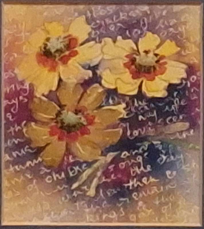 Framed Watercolour of Yellow Weeds by Carol Norvall