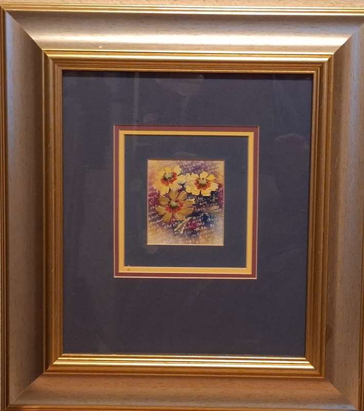 Framed Watercolour of Yellow Weeds by Carol Norvall