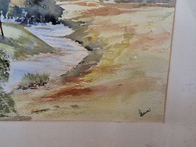 Unframed Watercolour of Lourens River by D Balladon