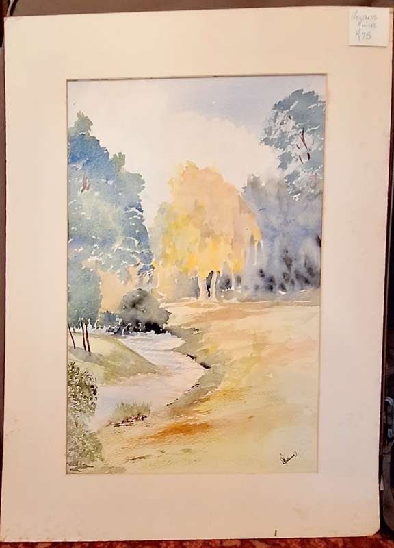 Unframed Watercolour of Lourens River by D Balladon