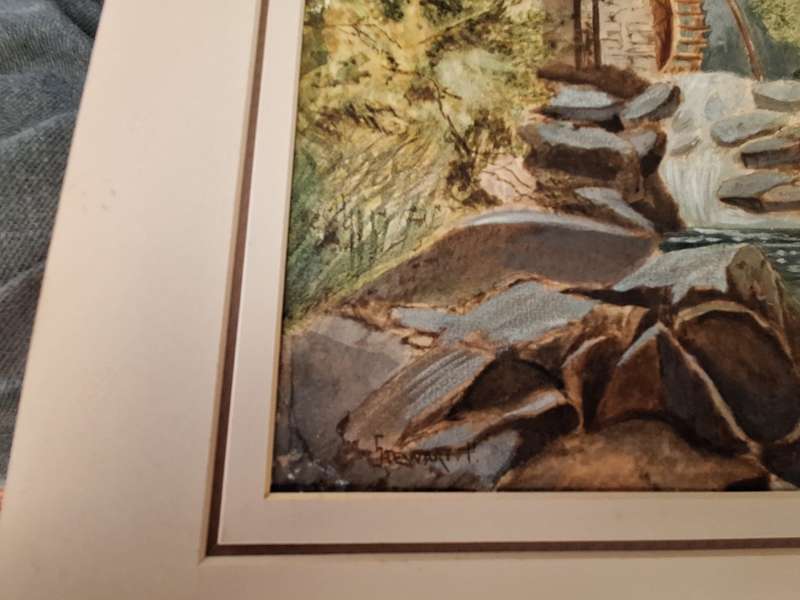 Unframed Watercolour Landscape with Water Mill