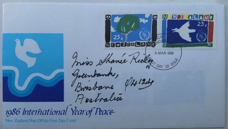 New Zealand 1986 International Year of Peace First Day Cover