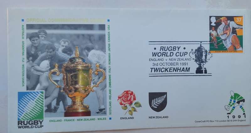 GB 1991 Rugby World Cup England v New Zealand Official Commemorative Cover