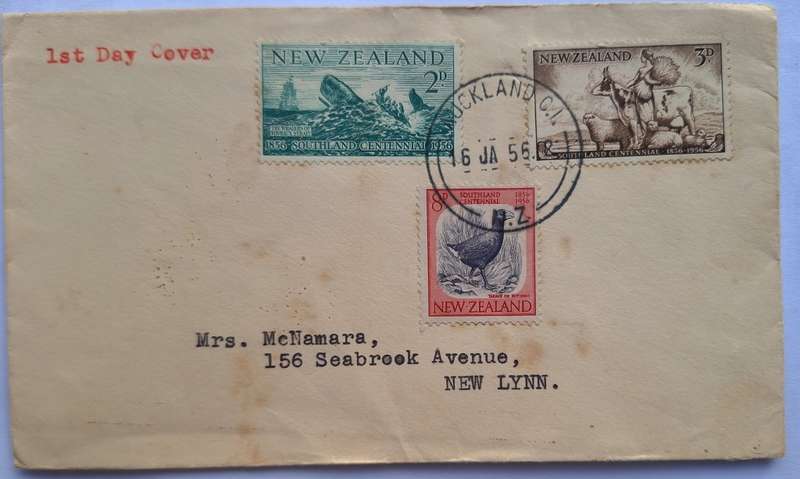 New Zealand 1955 Southland Centenial Day of Issue Cover