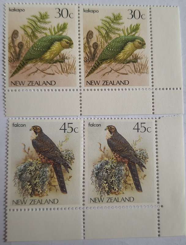 New Zealand 1985-89 Birds 30c and 45c Mint in Pairs