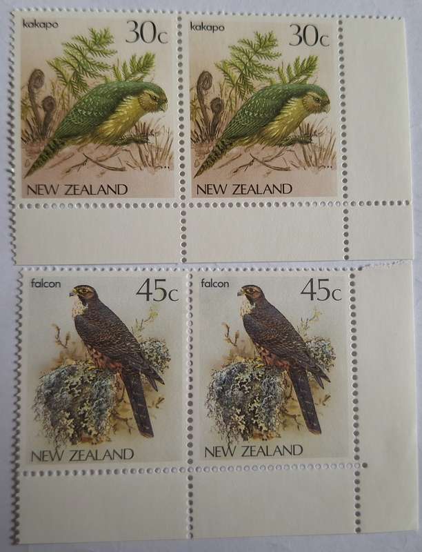 New Zealand 1985-89 Birds 30c and 45c Mint in Pairs
