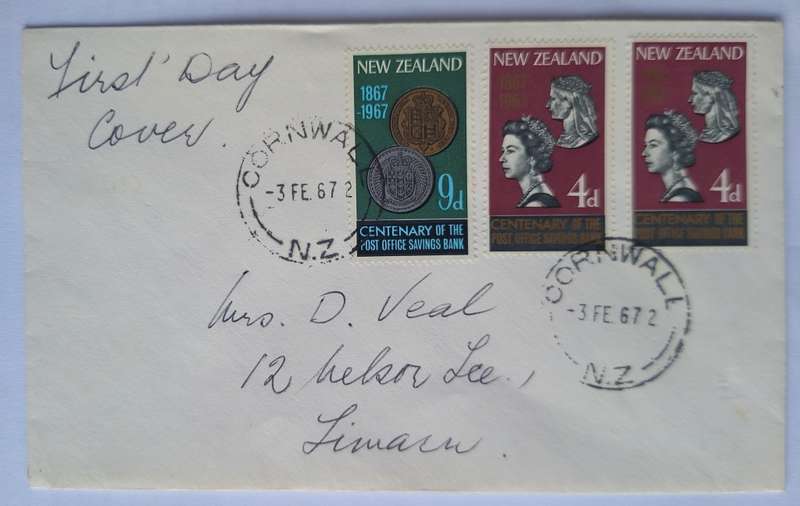 New Zealand 1967 100th Anniv NZ PO Savings Bank Set on Cover
