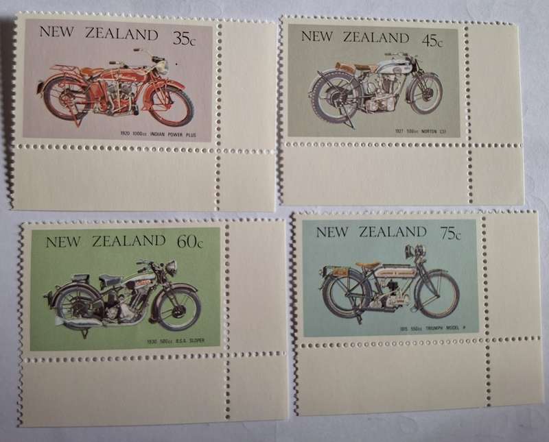 New Zealand 1986 Vintage Transport Issue (Motorcycles) Set of 4 Unused Hinged stamps