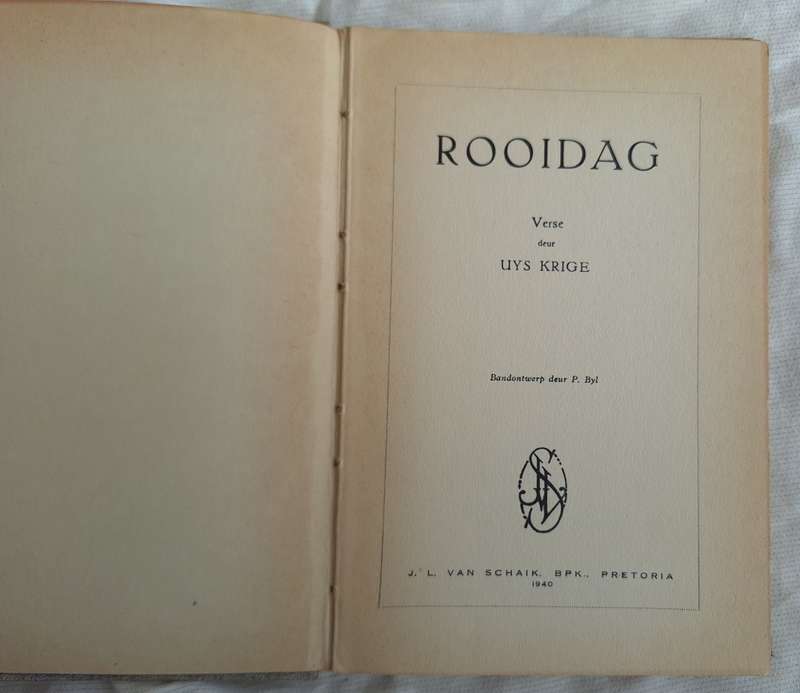 Rooidag: Verse deur Uys Krige - Hardeband 1940