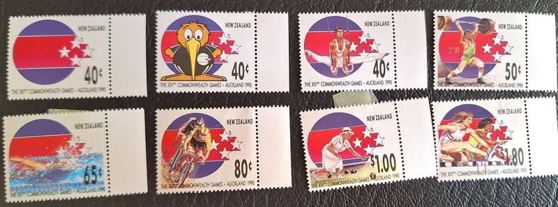 New Zealand 1989 Commonwealth Games Set of 8 Unused Hinged stamps