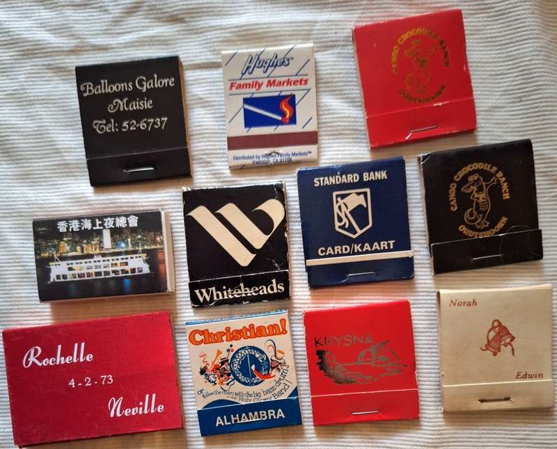 10 Vintage Hotel Advertising Match Booklets (complete with matches)