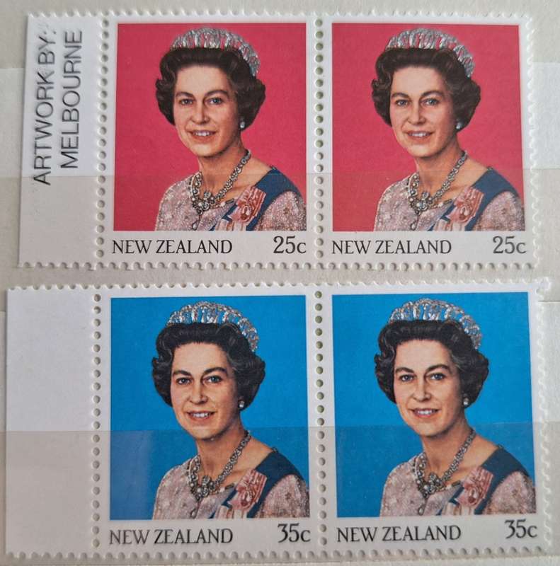 New Zealand 1985 Queen Elizabeth II Definitive Issue Set of 2 Unused Hinged in Pairs