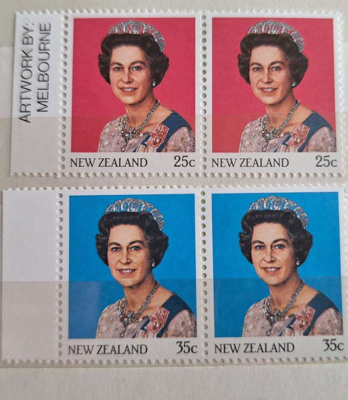 New Zealand 1985 Queen Elizabeth II Definitive Issue Set of 2 Unused Hinged in Pairs