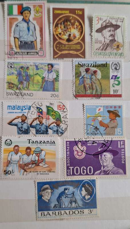 World Mix Theme Boy Scouts and Girl Guides 10 Used stamps