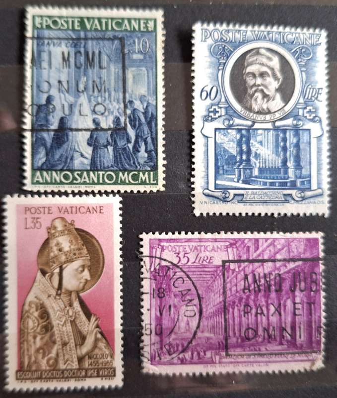 Vatican Mixed Lot of 4 Used Hinged stamps