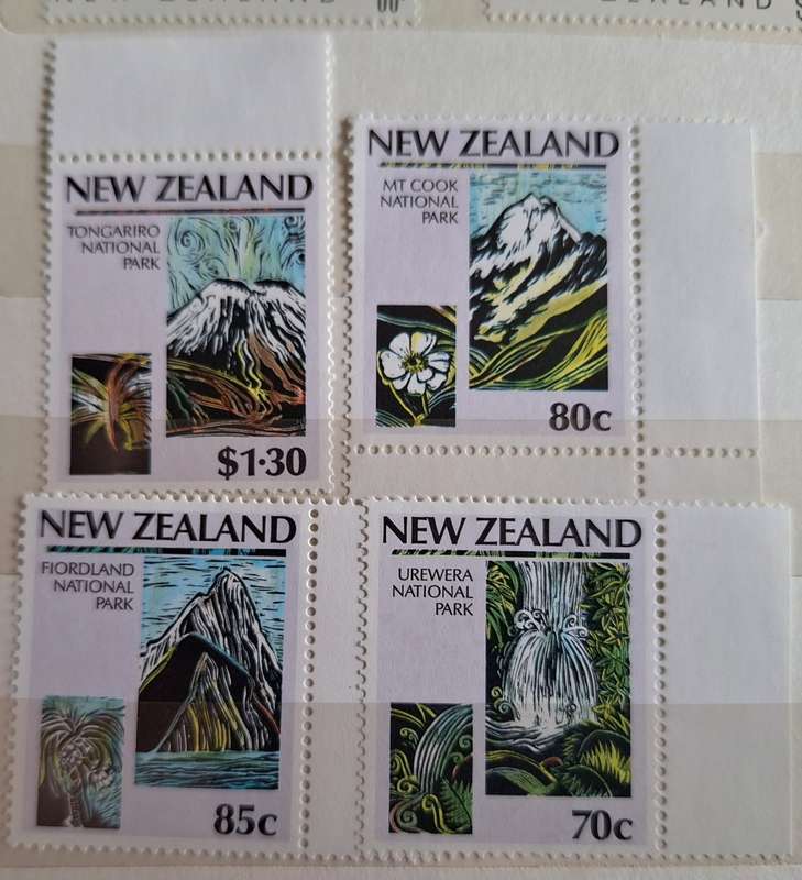 New Zealand 1987 Scenic Issue (National Parks) Set of 4 Unused Hinged stamps