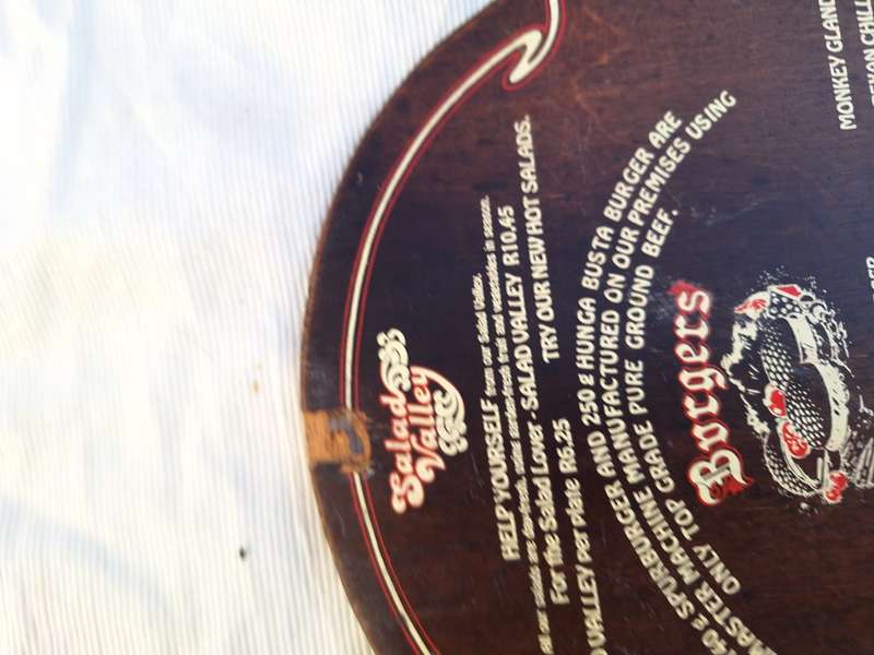 Wooden Silver Creek Spur Menu Burger Price R6.95