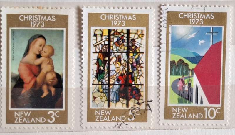 New Zealand 1973 Christmas Set of 3 Used Stamps