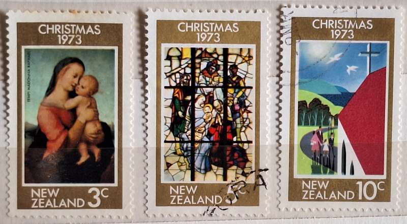 New Zealand 1973 Christmas Set of 3 Used Stamps