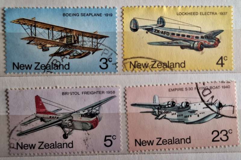 New Zealand 1974 Air Transport Set of 4 Used Hinged Stamps