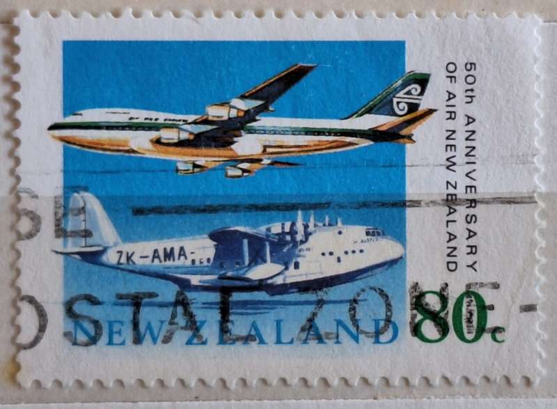 New Zealand 1990 Air NZ Used Hinged Stamp