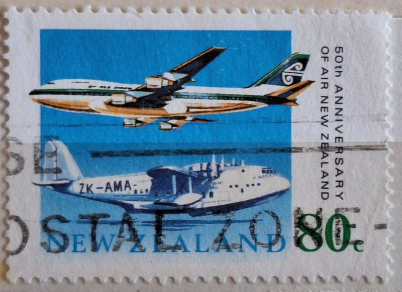 New Zealand 1990 Air NZ Used Hinged Stamp