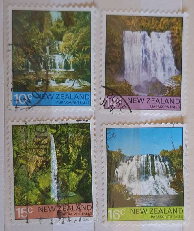 New Zealand 1976 Scenic Issue Waterfalls Set of 4 Used stamps