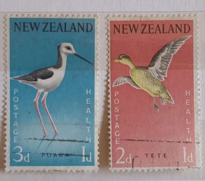 New Zealand 1959 Health Issue Birds Set of 2 Used stamps