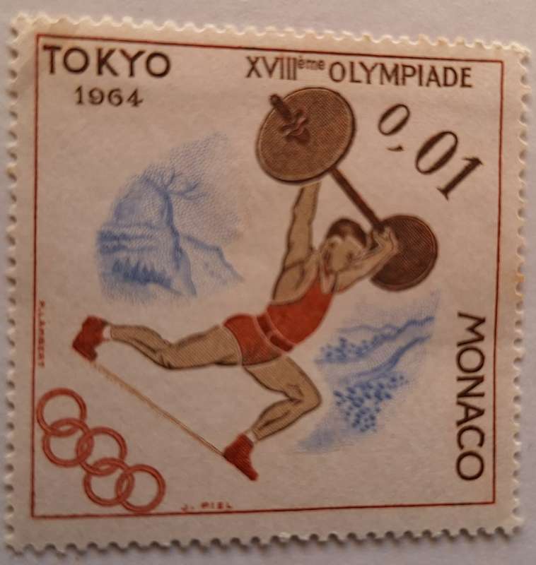 Monaco 1964 Olympics 1 Unused stamp
