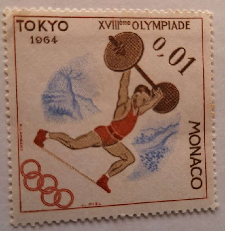 Monaco 1964 Olympics 1 Unused stamp