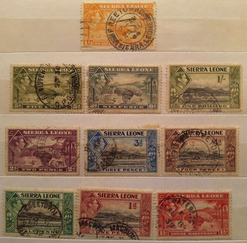 Sierra Leone 1938 George VI 10 Used some hinged stamps