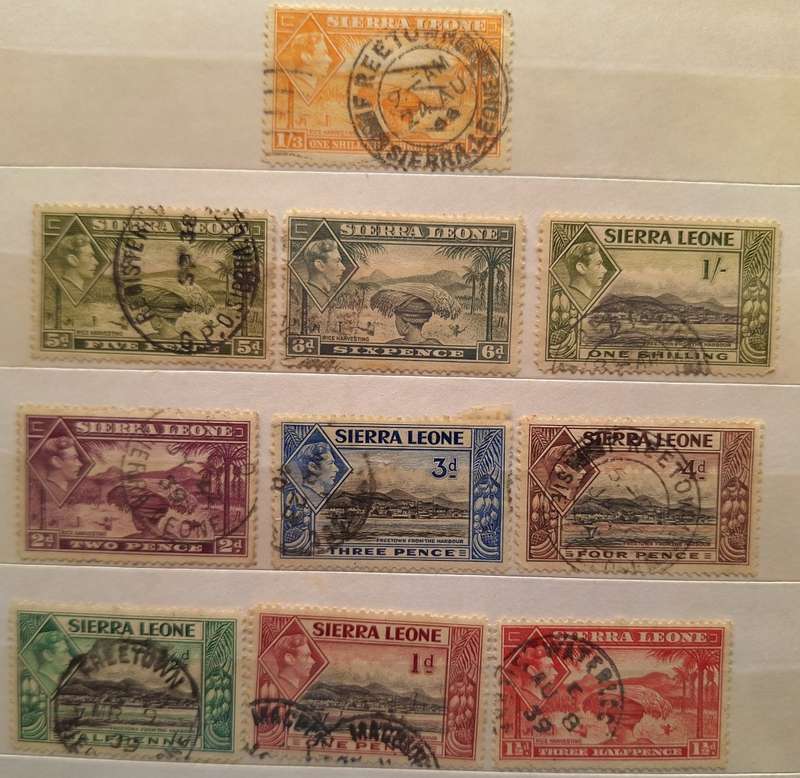 Sierra Leone 1938 George VI 10 Used some hinged stamps