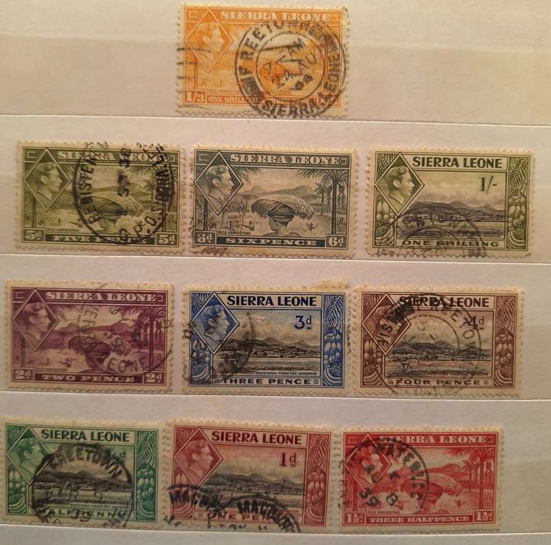 Sierra Leone 1938 George VI 10 Used some hinged stamps