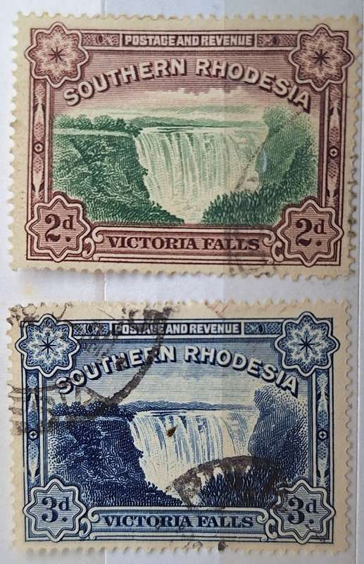 Southern Rhodesia 1935-41 Large Falls Set of 2 Used stamps