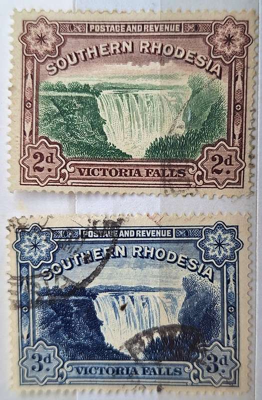 Southern Rhodesia 1935-41 Large Falls Set of 2 Used stamps