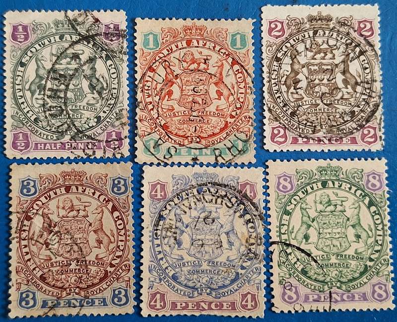 British South Africa Company 1896-97 Defin Issue 6 Used stamps
