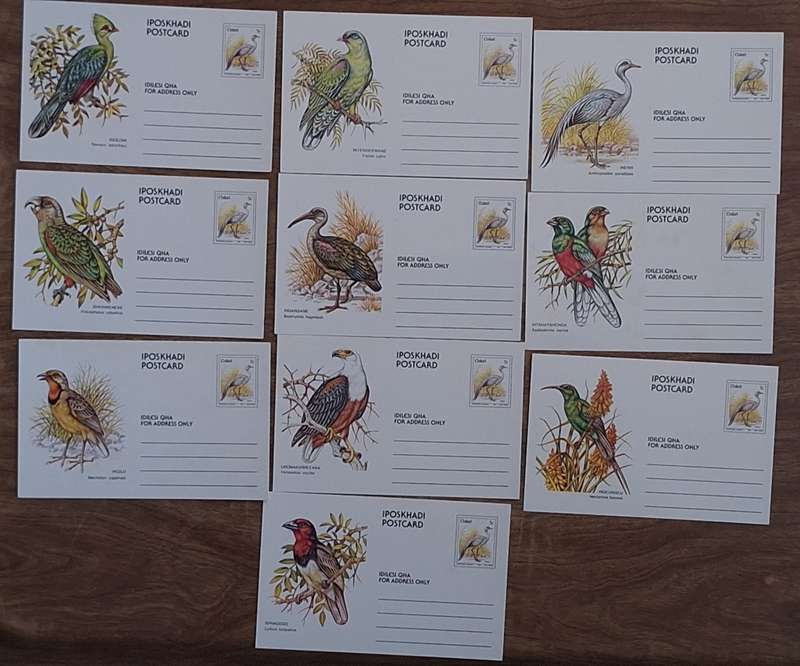 Ciskei 1981 Pre Printed Bird Post Cards (5c) Set of 10 Unused